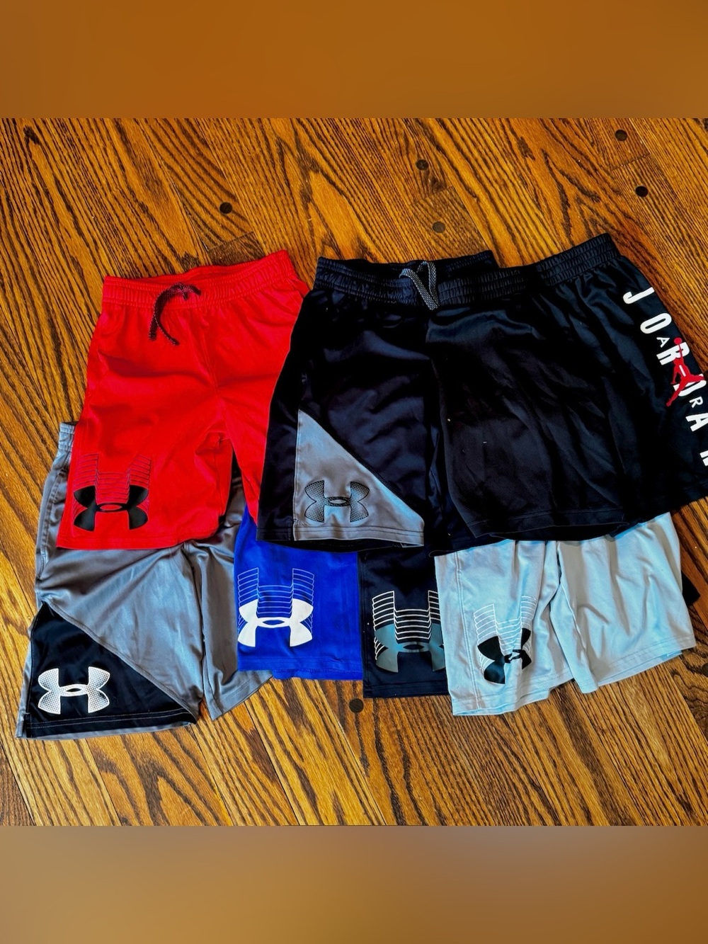 9 Pack Bundle - 7 Med / 2nLarge Under Armour Youth Athletic Shorts Set